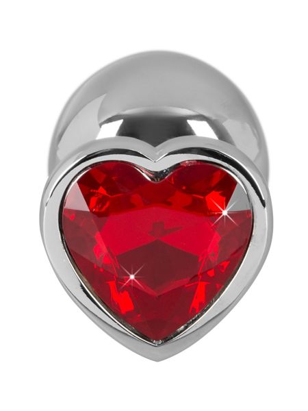 Ozdobny korek analny z sercem kryształek plug 8cm - 6