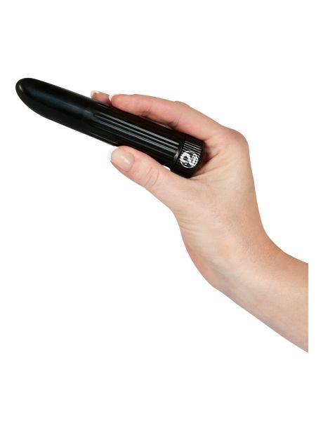 Klasyczny mini wibrator mały masażer podręczny 13cm czarny - 5