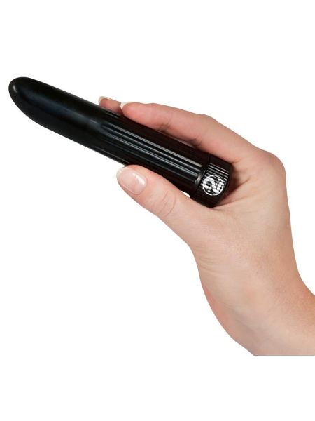 Klasyczny mini wibrator mały masażer podręczny 13cm czarny - 6