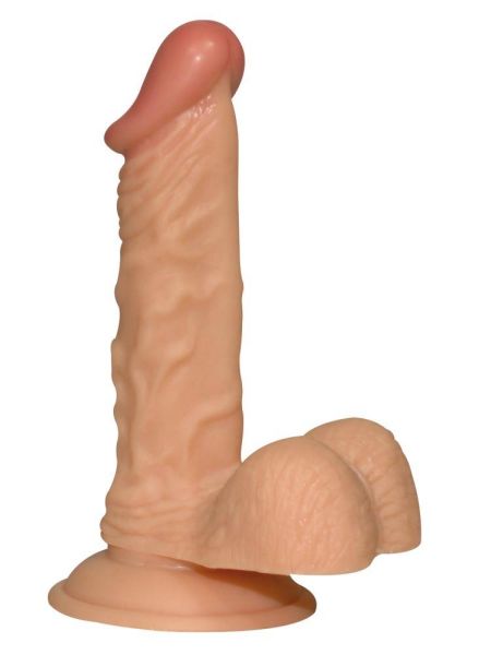 Naturalnej wielkości penis dildo z przyssawką 17cm - 4