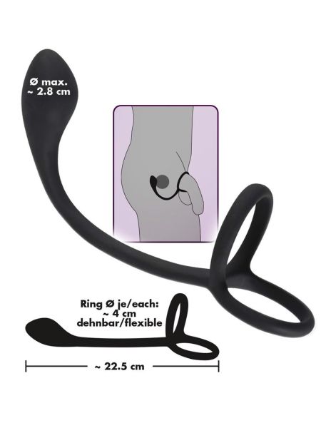 Korek plug analny z pierścieniami na jądra penisa - 12