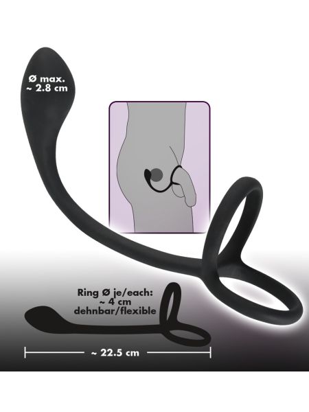 Korek plug analny z pierścieniami na jądra penisa - 16