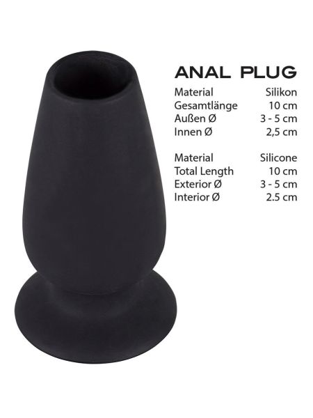 Korek plug analny tunel z otworem silikonowy 10cm - 14