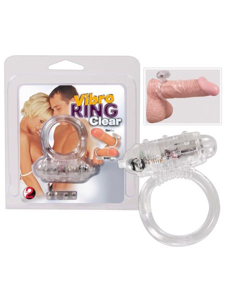 Masujący łechtaczkę pierścień erekcyjny na penisa przezroczysty - 10