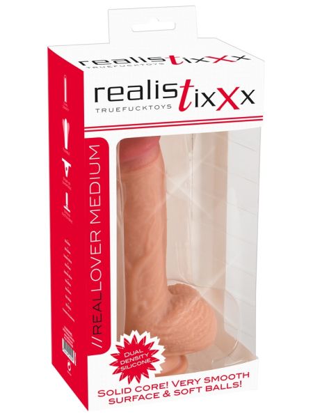 Realistyczny elastyczny penis dildo z jądrami 21cm - 2