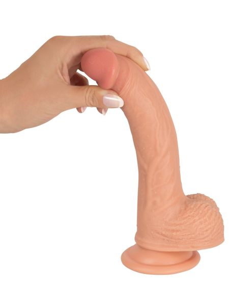 Realistyczny elastyczny penis dildo z jądrami 21cm - 12