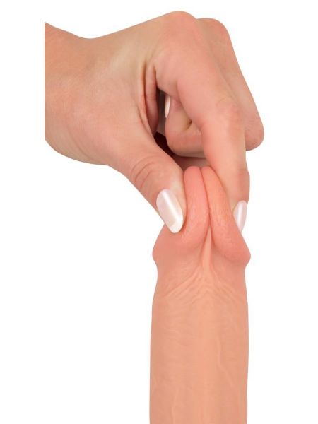 Realistyczny elastyczny penis dildo z jądrami 21cm - 15