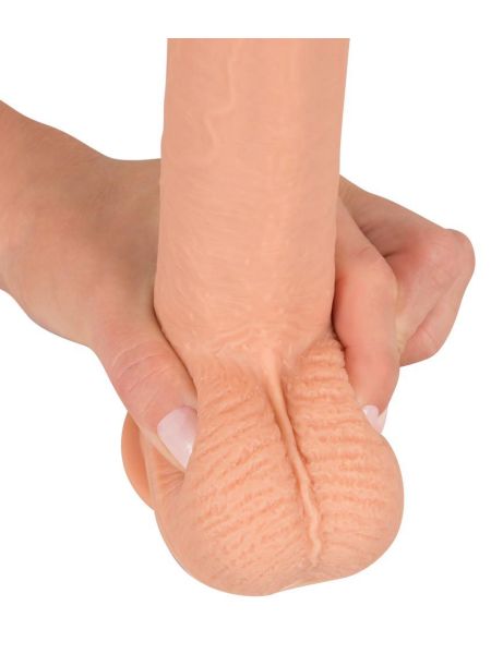 Realistyczny elastyczny penis dildo z jądrami 21cm - 16