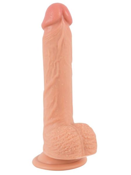 Realistyczny elastyczny penis dildo z jądrami 21cm - 3