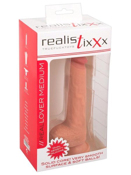 Realistyczny elastyczny penis dildo z jądrami 21cm