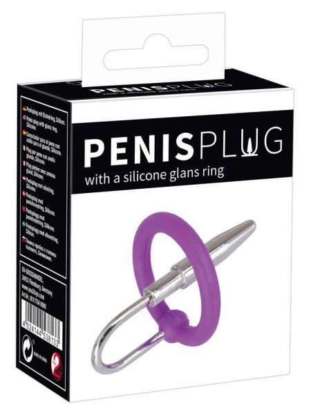 Pierścień na penisa z prętem plugiem do cewki sex - 2