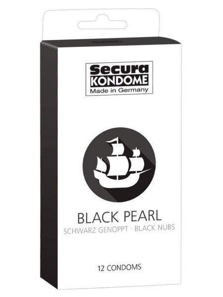 Prezerwatywy czarne wypustki Secura Blue Pearl 12szt