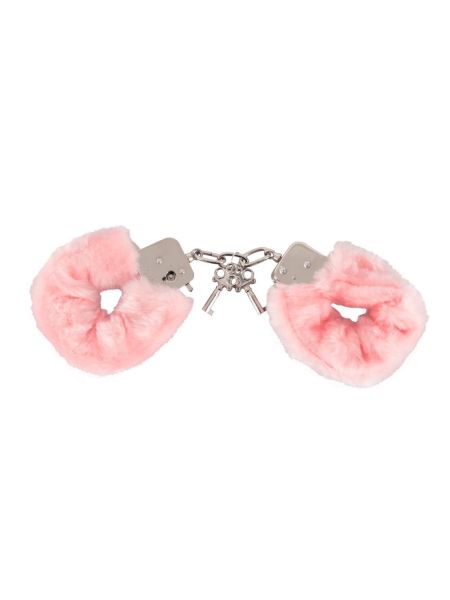 Kajdanki erotyczne pluszowe z futerkiem różowe sex - 2