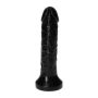 wodoodporny gruby czarny penis żylasty trzon z przyssawką 14,5 cm - 5