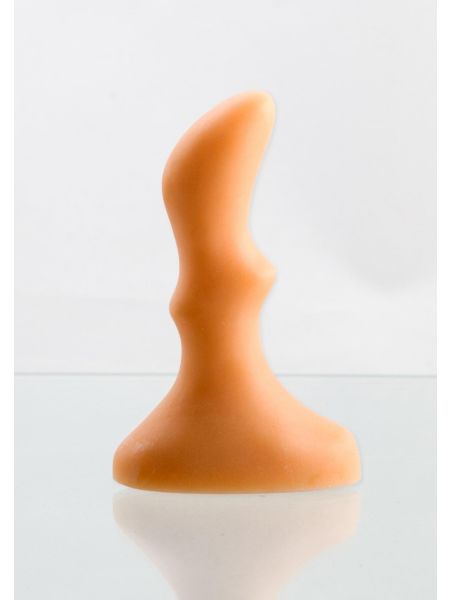 Mały plug korek analny unisex masażer prostaty 10cm cielisty - 2
