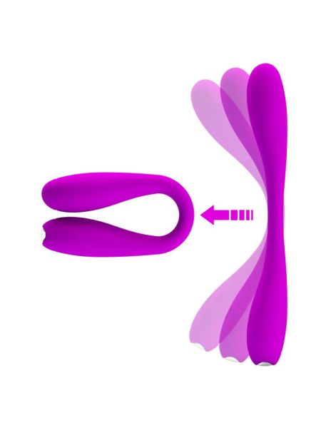 Wyginany zginany wibrator podwójny masażer 17cm fioletowy - 2
