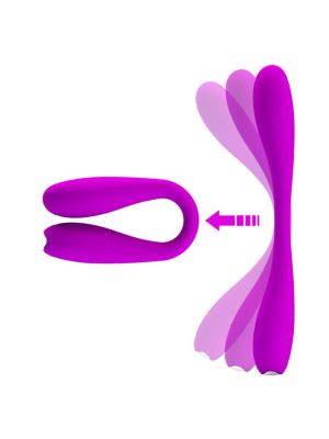 Wyginany zginany wibrator podwójny masażer 17cm fioletowy - image 2