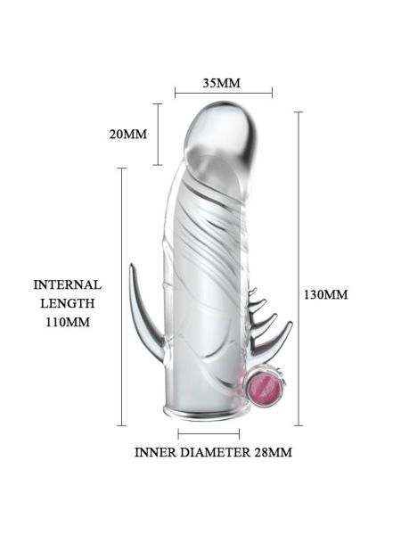 Realistyczna nakładka na penisa masażer wibracje - 4