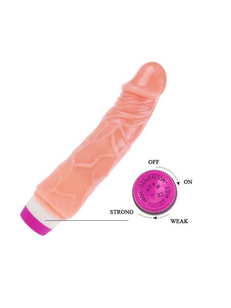 Realistyczny wibrator penis z gładką główką 19cm - 5