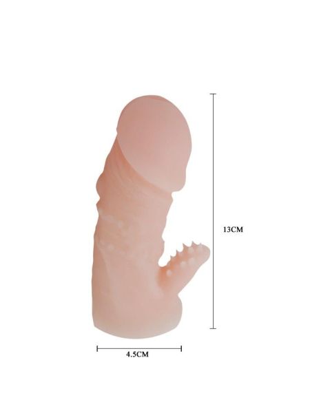 Rozciągliwa elastyczna sex nakładka na penisa 13cm - 6