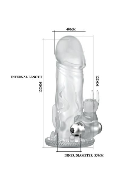 Realistyczna nakładka na penisa z masażerem 12cm - 5