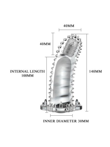 Wibrujaca przedłużka sex nakładka na penisa 18cm - 3