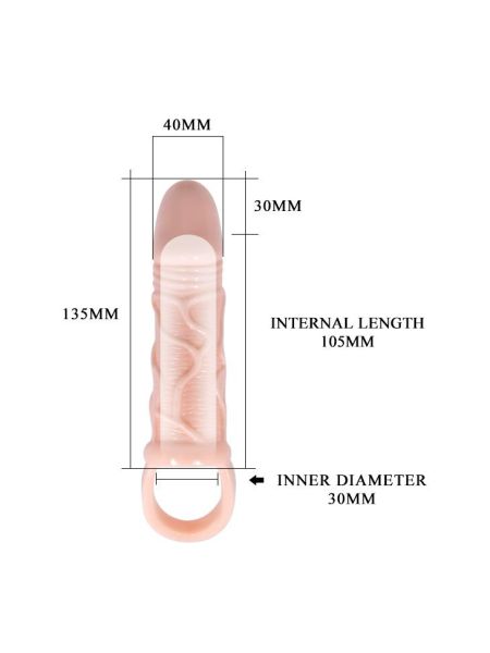 Przedłużka penisa wibrująca nakładka proteza 13cm - 5