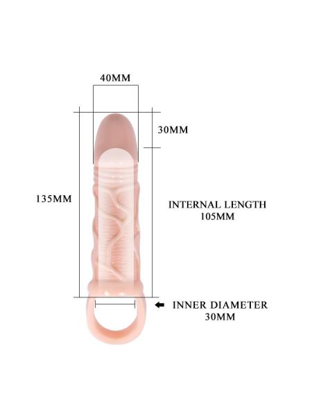 Przedłużka na penisa z pierścieniem na jądra 13cm - 6