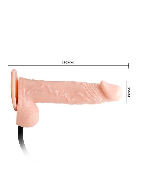 Dildo z cyberskóry pompowany przyssawka 19cm - 5