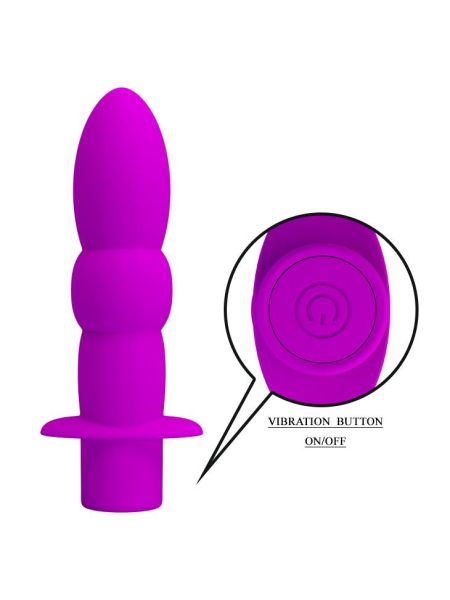 Uniwersalny klasyczny wibrator analny waginalny 10trybów 11cm fioletowy - 6