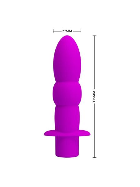 Uniwersalny klasyczny wibrator analny waginalny 10trybów 11cm fioletowy - 8