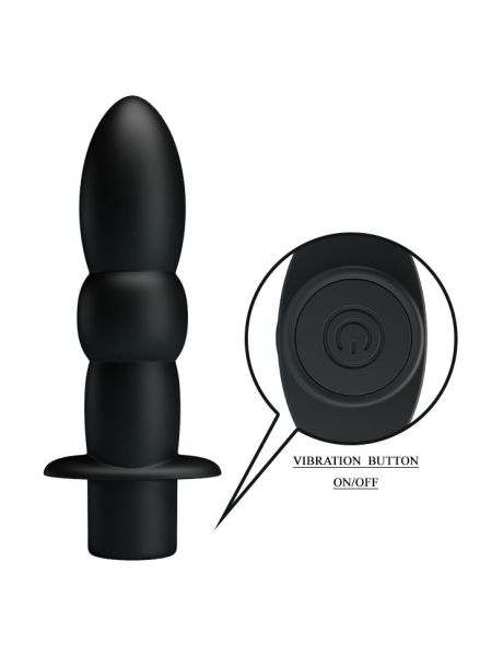 Uniwersalny klasyczny wibrator analny waginalny 10trybów 11cm czarny - 7