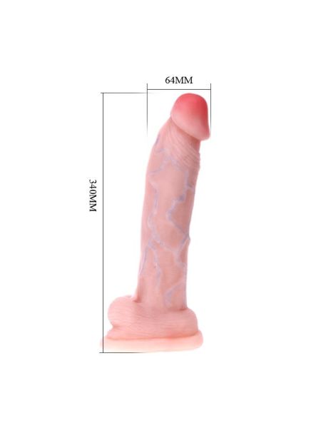 Duży gruby penis naturalny przyssawka dildo 34c - 5