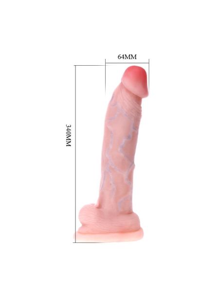 Duży gruby penis naturalny przyssawka dildo 34cm - 6