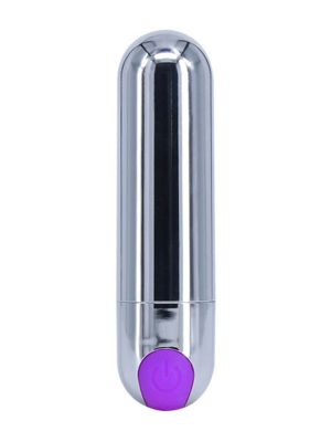 Mini masażer łechtaczki mały wibrator 10trybów 7cm srebrno fioletowy - image 2