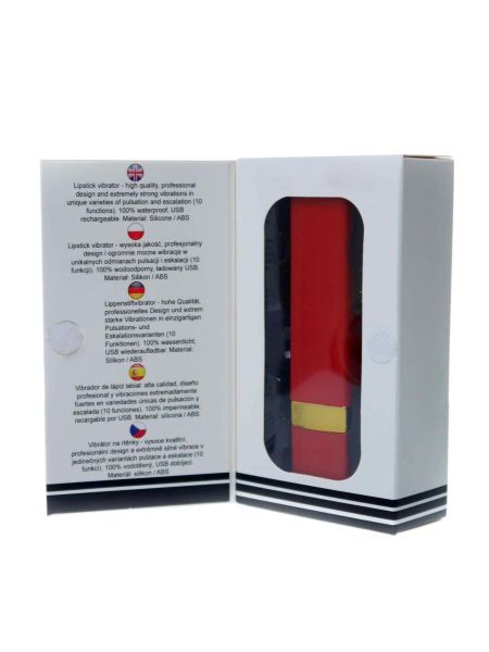 Kompaktowy mini wibrator sex masażer 9cm 10trybów czerwony - 6