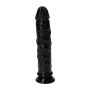 Gumowy czarny penis z żyłami i z przyssawką 18 cm - 4