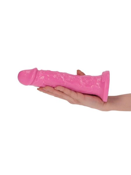Realistyczny różowy penis przyssawka żylasty 20 cm - 5