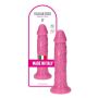 Realistyczny różowy penis przyssawka żylasty 20 cm - 8