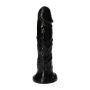 Czarne wodoodporne silikonowe dildo z mocną przyssawką 20 cm - 5