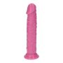 Różowy prosty żylasty penis z przyssawką 16,5 cm - 3