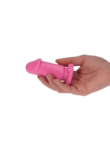 Dildo różowe gumowe gładkie z przyssawką 8 cm - 5