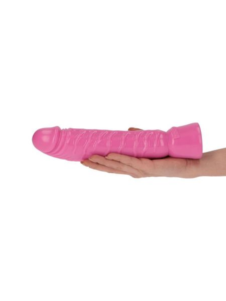 Różowy realistyczny penis w spiralne żyły 10,5cm - 5