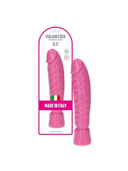 Różowy realistyczny penis w spiralne żyły 10,5cm - 7