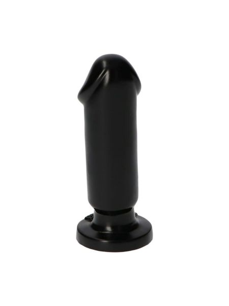 Czarne małe gumowe dildo gładkie z przyssawką 13cm - 3