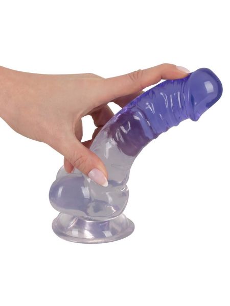Dildo transparentny penis żylasty z przyssawką 19,5 cm - 12