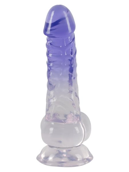 Dildo transparentny penis żylasty z przyssawką 19,5 cm - 13