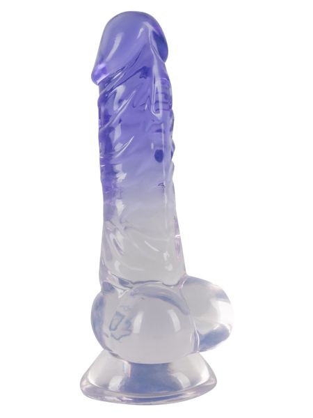 Dildo transparentny penis żylasty z przyssawką 19,5 cm - 3