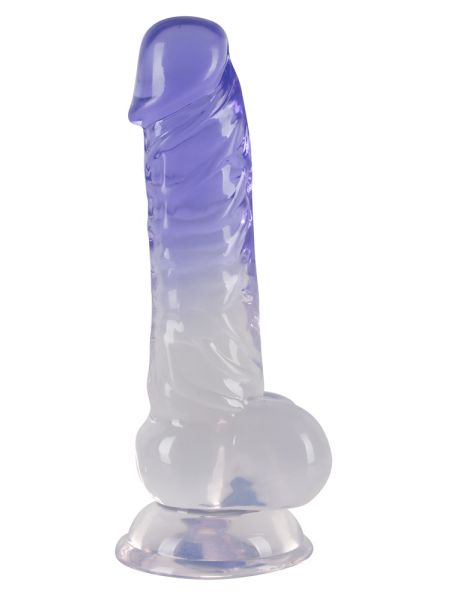 Dildo transparentny penis żylasty z przyssawką 19,5 cm - 5