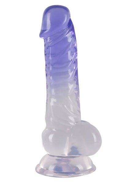 Dildo transparentny penis żylasty z przyssawką 19,5 cm - 6